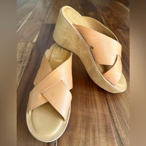 Kork-ease Lana Leather Criss-cross Platform Sandals size 8